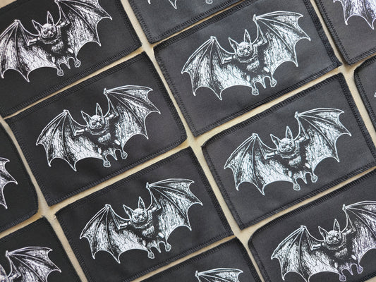 Bat Patch | Handmade Screen Printed Patch | Sew on Patch