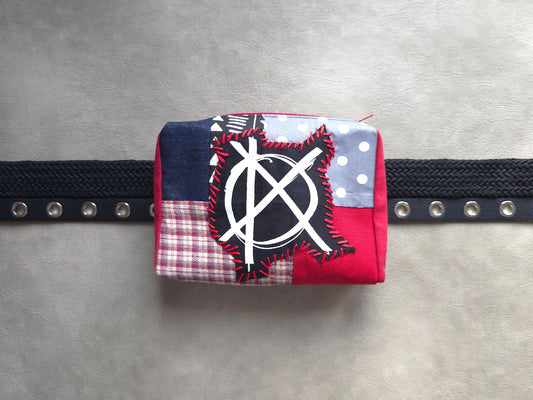Anarhcy Belt Pouch | Handmade Waist Bag | Screen Printed | Punk Pocket