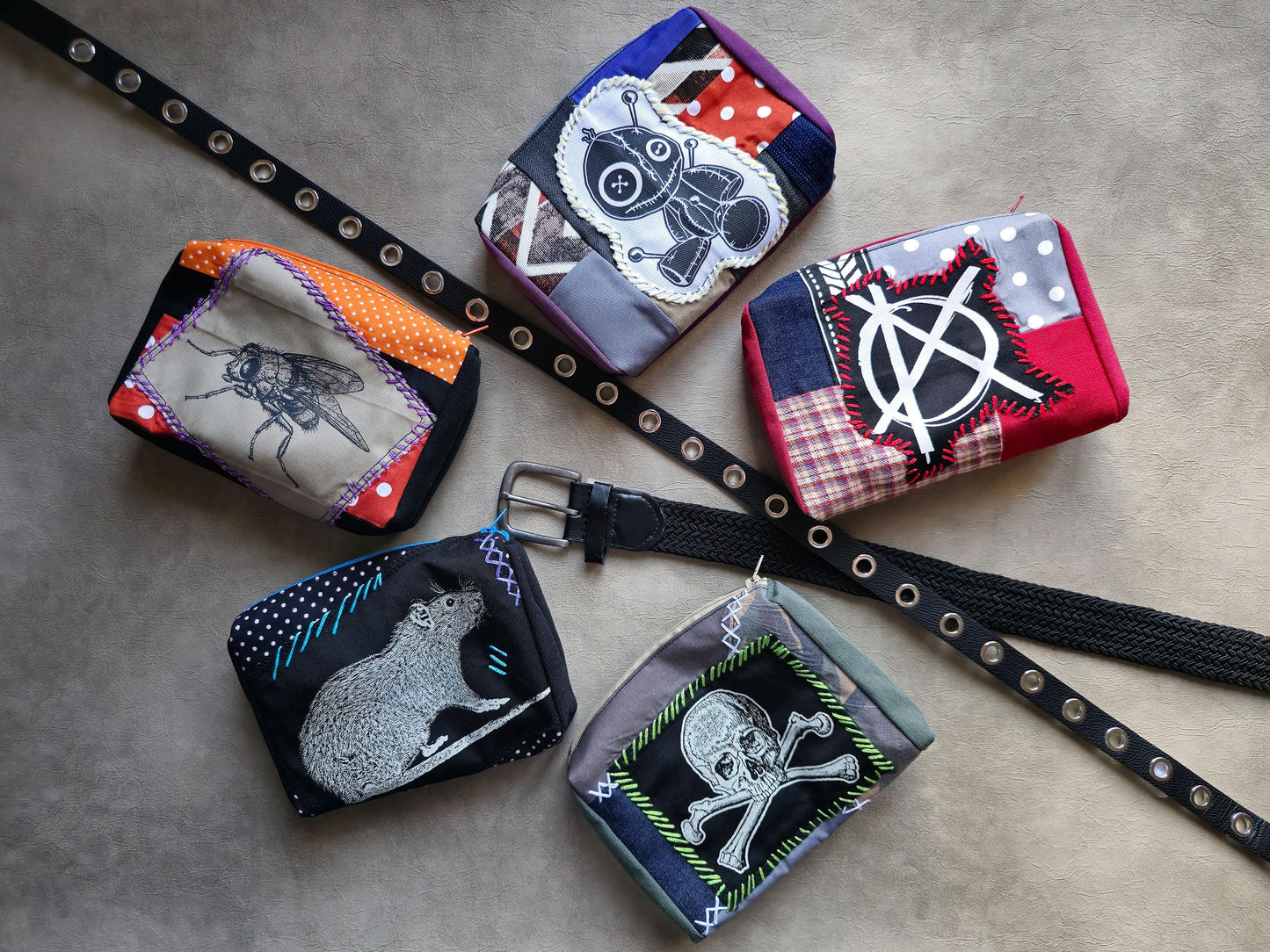 Rat Belt Pouch | Handmade Waist Bag | Screen Printed
