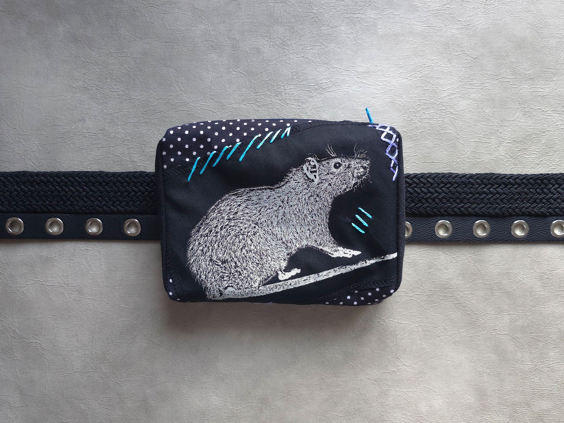 Rat Belt Pouch | Handmade Waist Bag | Screen Printed