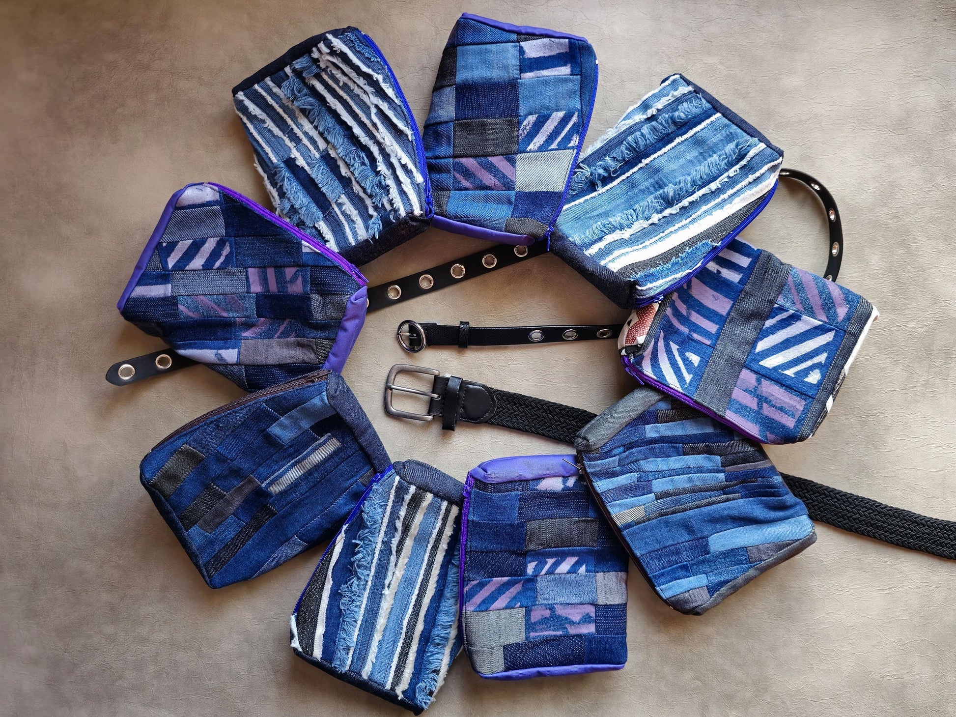 Denim Belt Pouch | Handmade Waist Bag | Zero waste