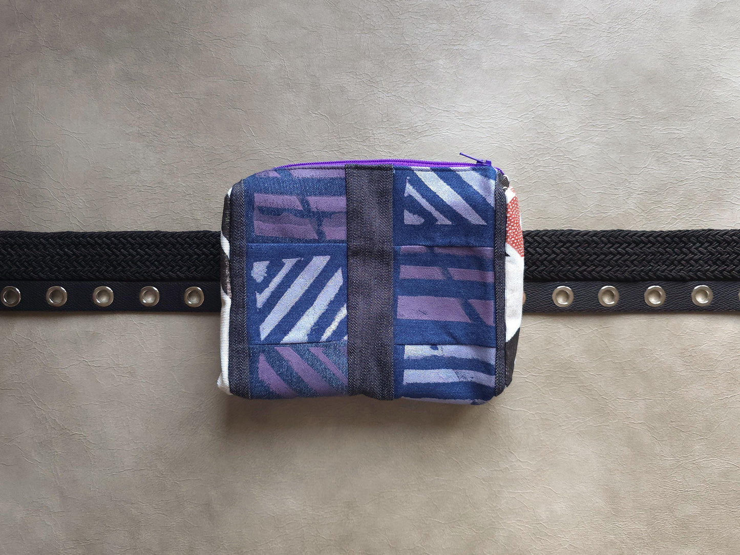 Printed Denim Belt Pouch | Handmade Waist Bag | Zero waste