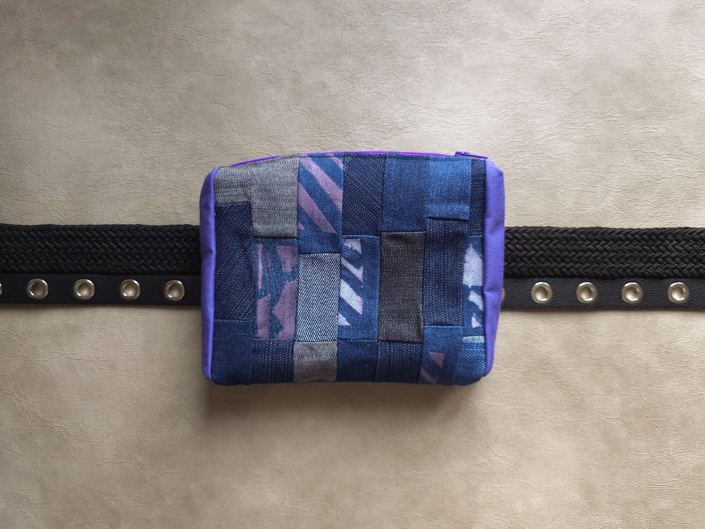 Printed Denim Belt Pouch | Handmade Waist Bag | Zero waste