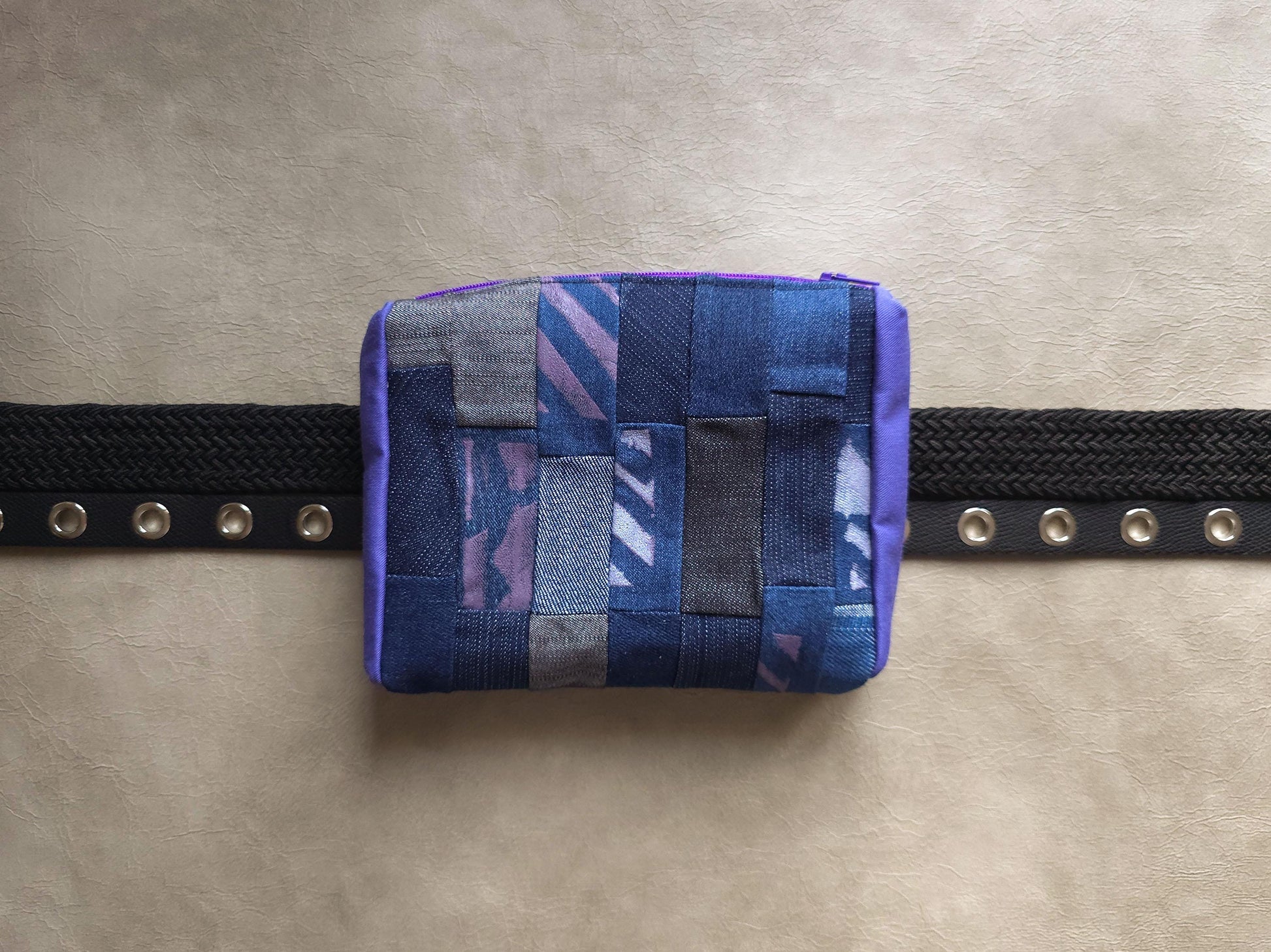Printed Denim Belt Pouch | Handmade Waist Bag | Zero waste