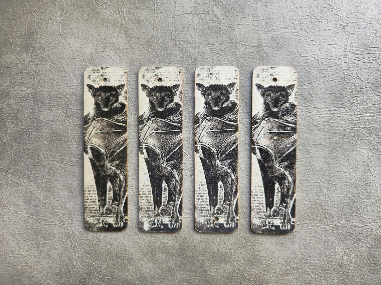 Bat Wooden Bookmark | Handmade | Original Art Decoupage