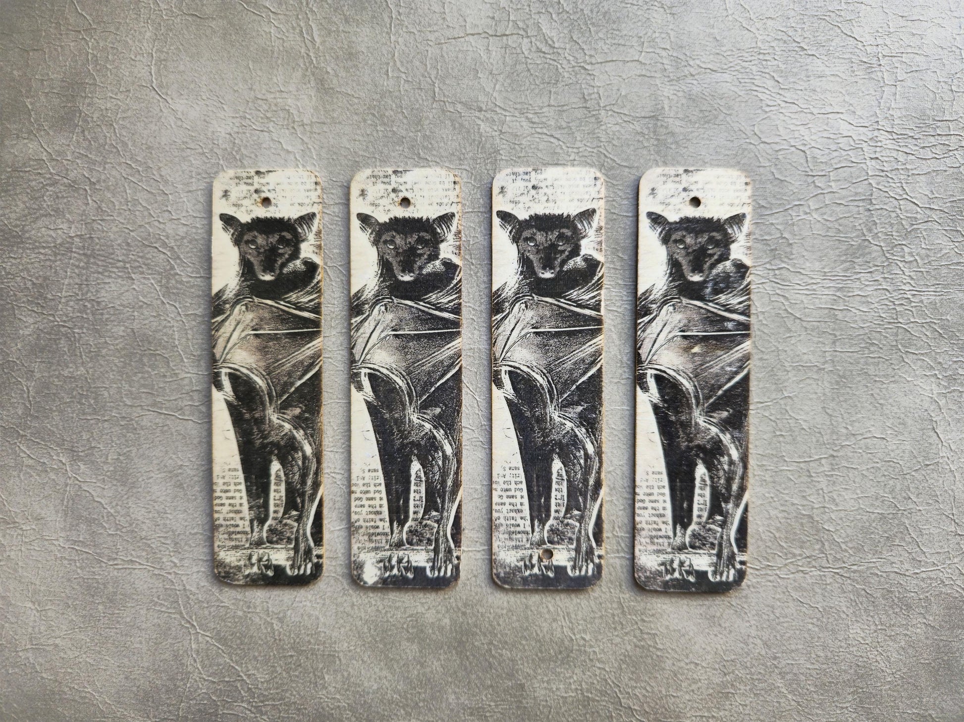 Bat Wooden Bookmark | Handmade | Original Art Decoupage