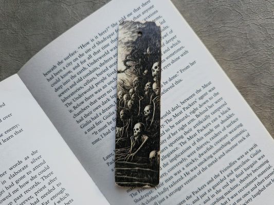 Abyss of Death Wooden Bookmark | Handmade | Original Art Decoupage