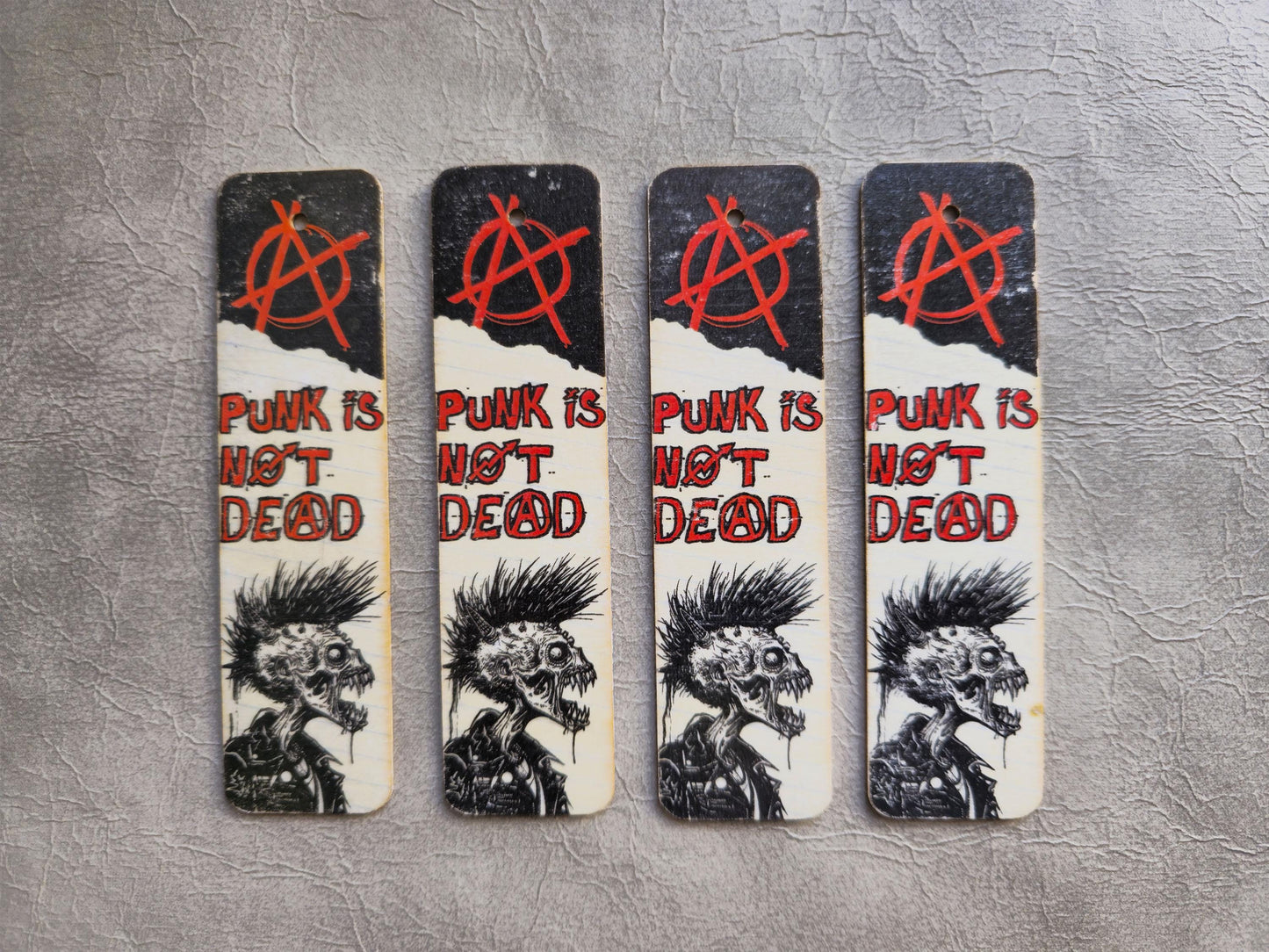 Punk Is Not Dead Wooden Bookmark | Handmade | Original Art Decoupage