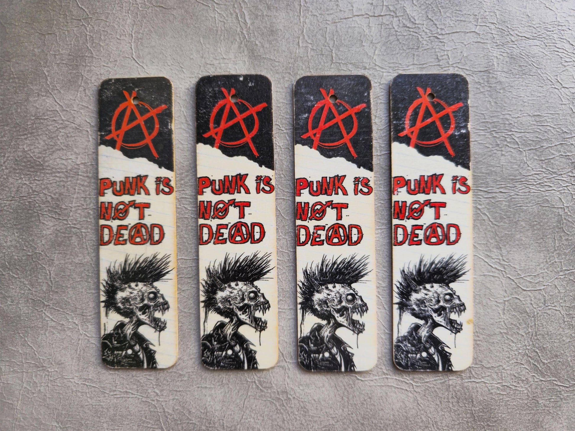 Punk Is Not Dead Wooden Bookmark | Handmade | Original Art Decoupage