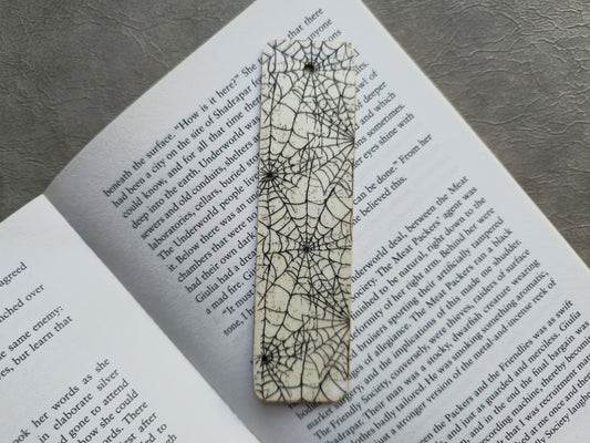 Cobweb Wooden Bookmark | Handmade | Original Art Decoupage
