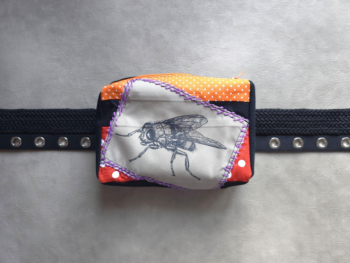 Fly Belt Pouch | Handmade Waist Bag | Screen Printed | Punk Pocket