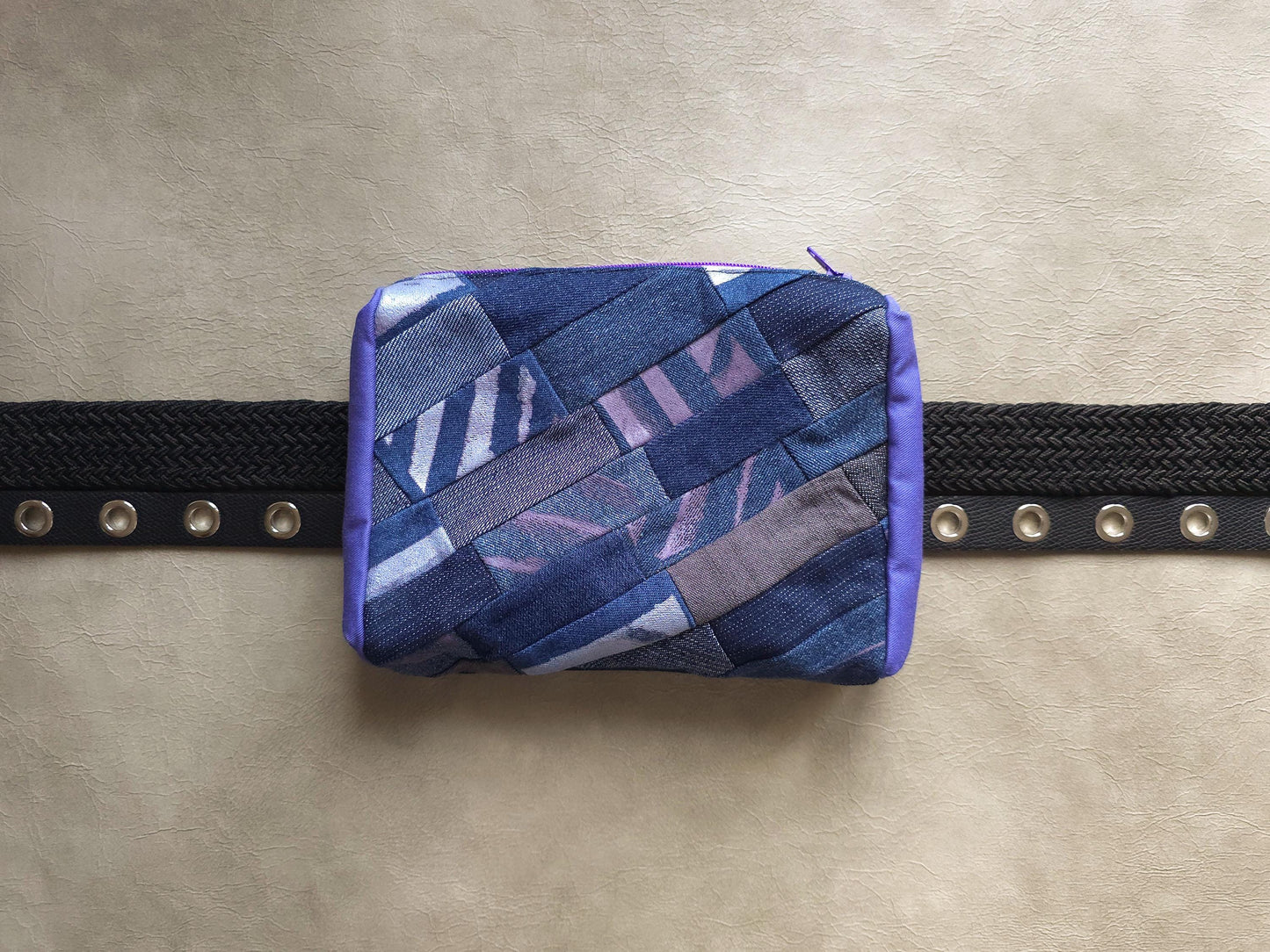 Printed Denim Belt Pouch | Handmade Waist Bag | Zero waste