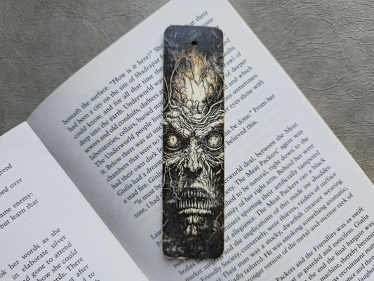 Evil Face Wooden Bookmark | Handmade | Original Art Decoupage