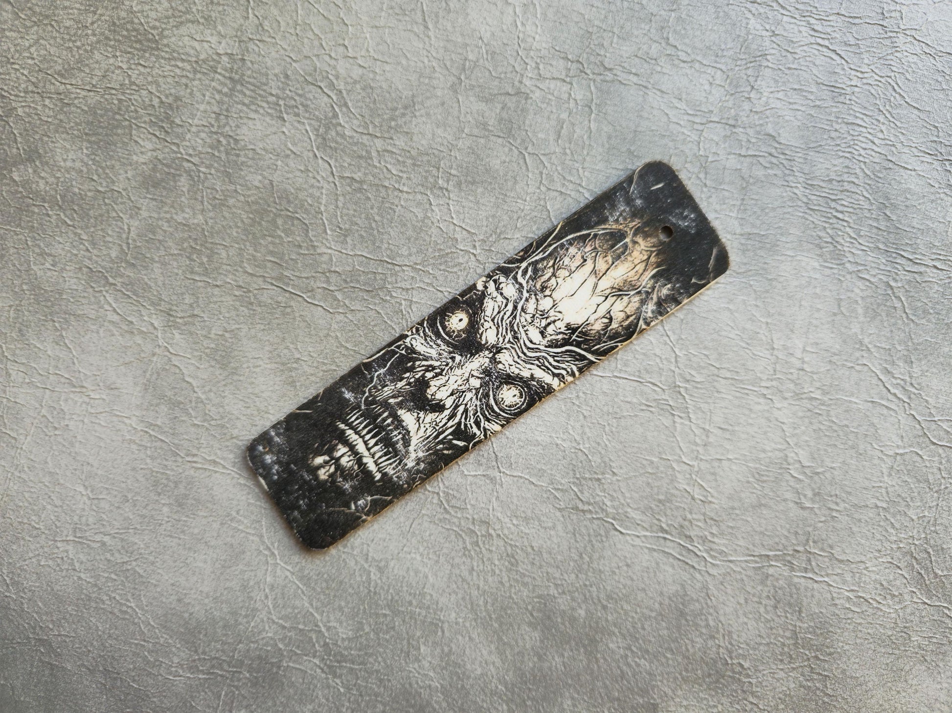 Evil Face Wooden Bookmark | Handmade | Original Art Decoupage