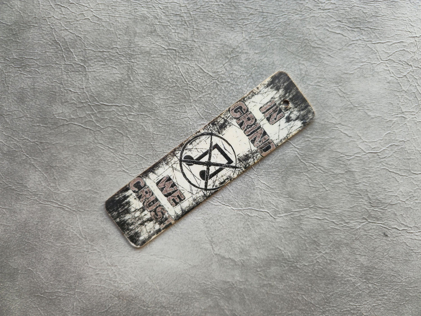 In Grind We Crust Wooden Bookmark | Handmade | Original Art Decoupage