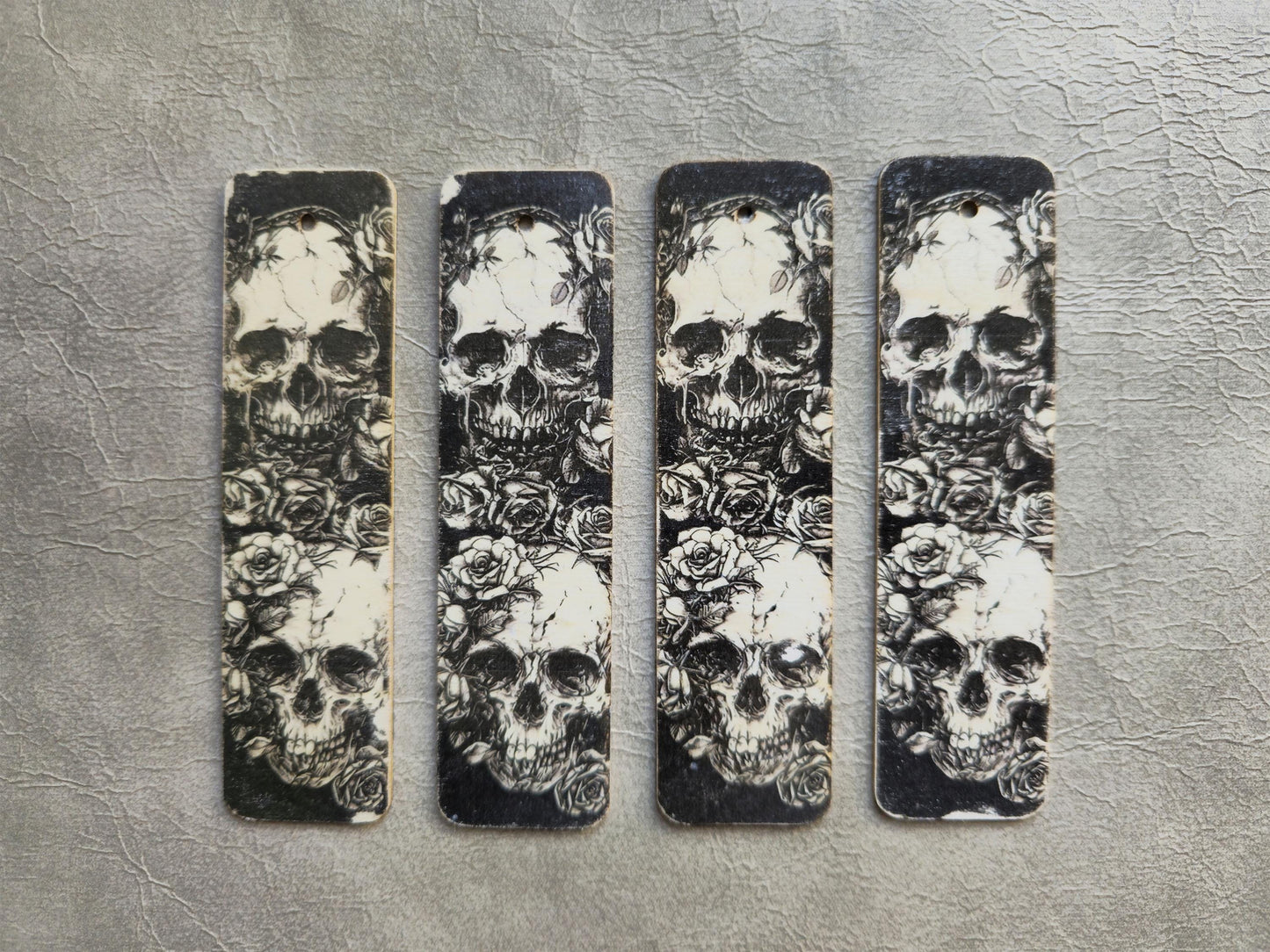 Skull Wooden Bookmark | Handmade | Original Art Decoupage