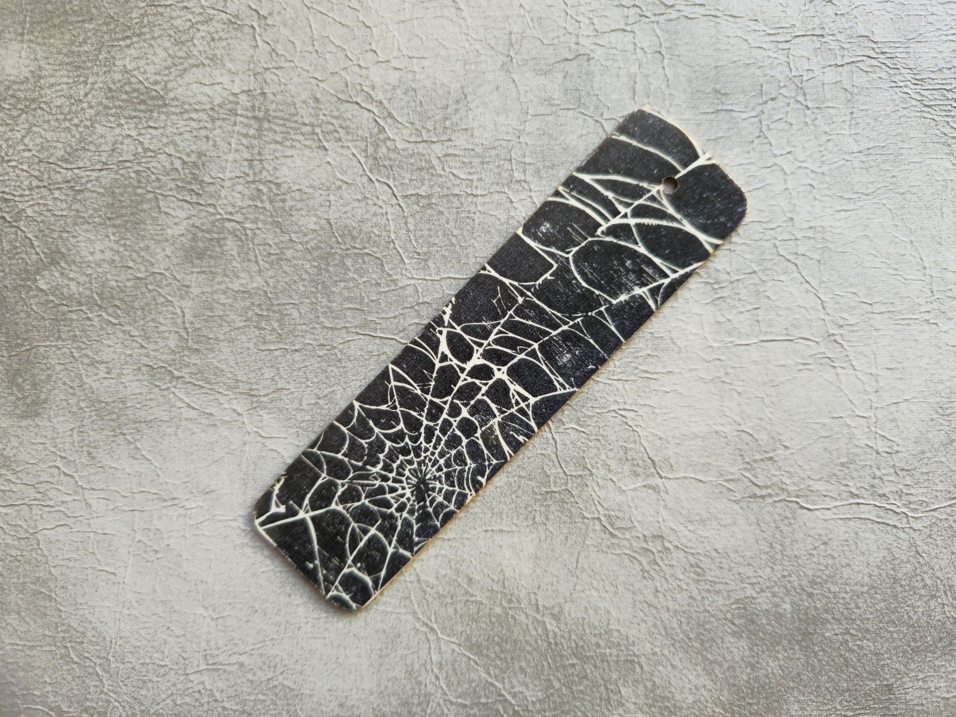 Spider Web Wooden Bookmark | Handmade | Original Art Decoupage